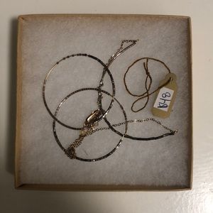Delicate metal hoops and necklace set